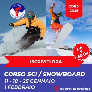 Corso sci alpino / snowboard a Sesto Pusteria